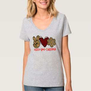 Peace, Love, Leopard Snowflake T-Shirt