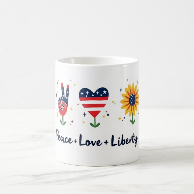 Peace Love Liberty Patriotic Mug (Center)