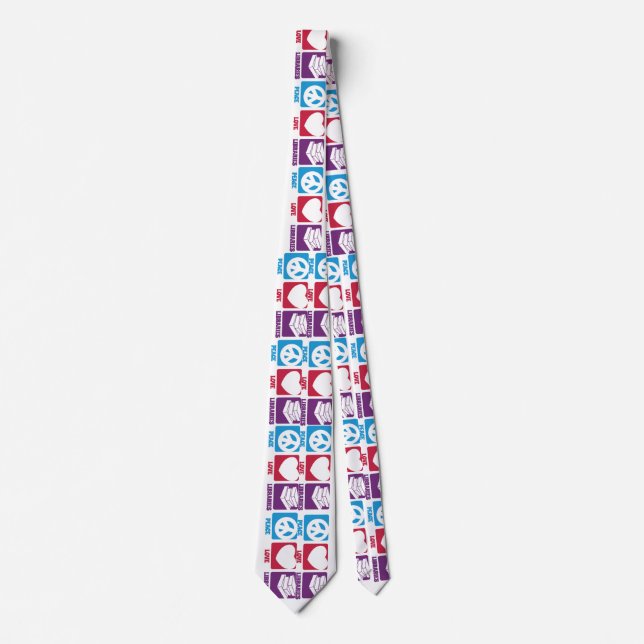Peace Love Libraries Tie (Front)