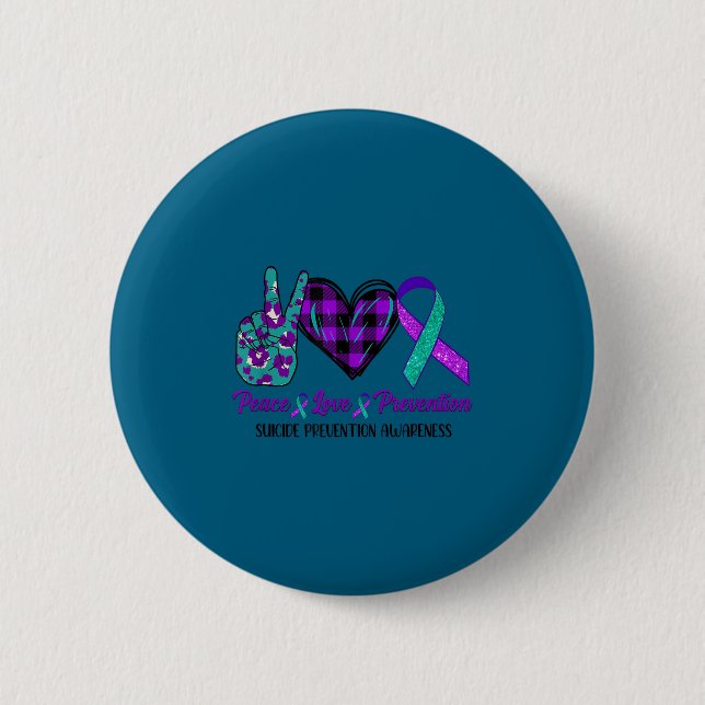 Peace Love Life Suicide Awareness Womens Semi Colo Button (Front)