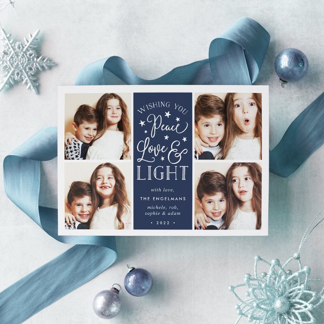 Peace, Love & Light | Hanukkah Photo Card (Creator Uploaded)