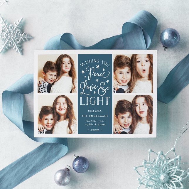 Peace, Love & Light | Hanukkah Photo Holiday Card (Creator Uploaded)