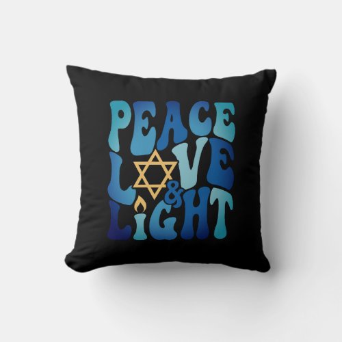 Peace Love  Light to Israel throw pillow