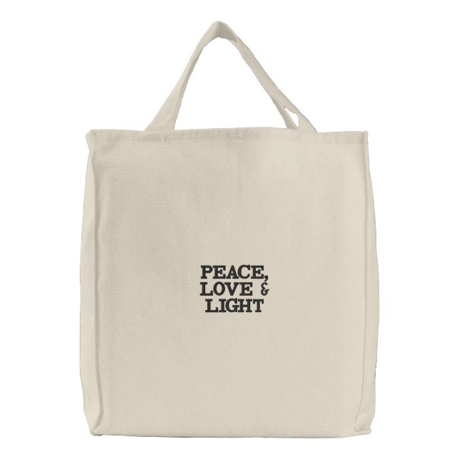 Peace, Love & Light Tote Bag (Front)