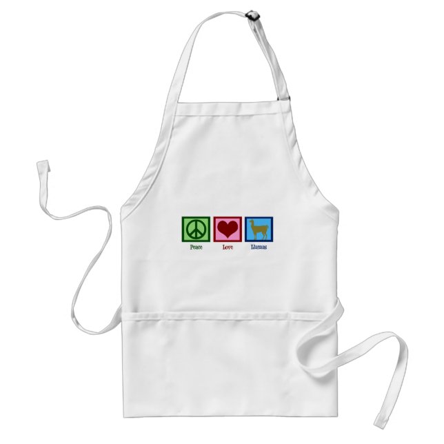 Peace Love Llamas Adult Apron (Front)