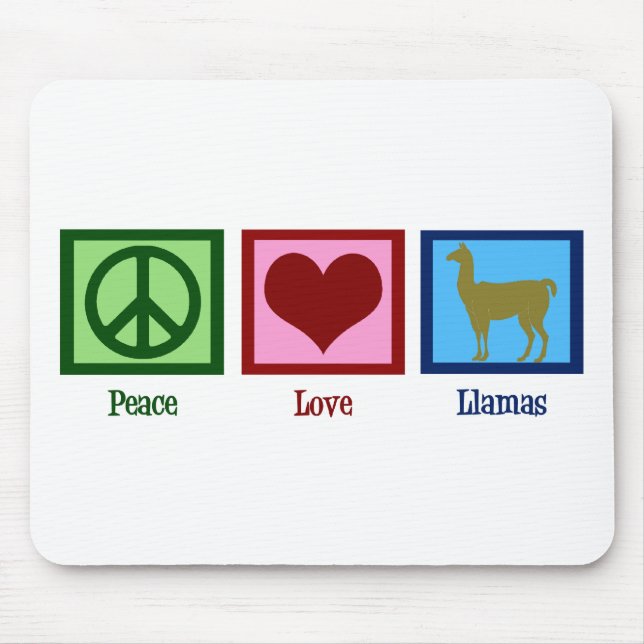 Peace Love Llamas Mouse Pad (Front)