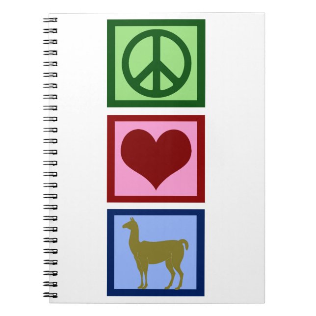Peace Love Llamas Notebook (Front)
