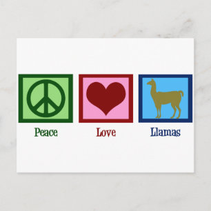 Peace Love Llamas Postcard