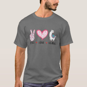 Peace Love Llamas . Retro Style Alpaca T-Shirt