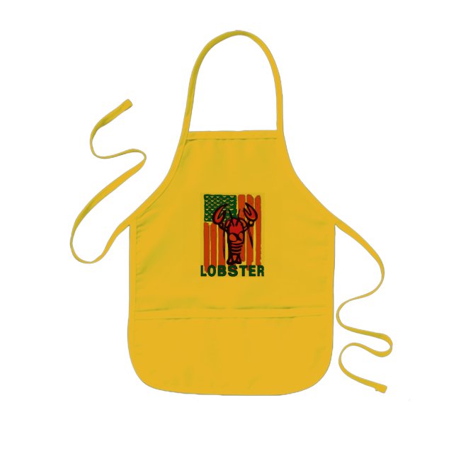 Peace Love Lobster Flag Kids' Apron (Front)