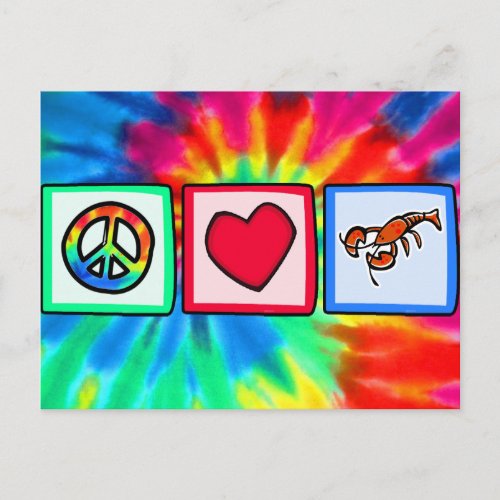 Peace Love Lobsters Postcard