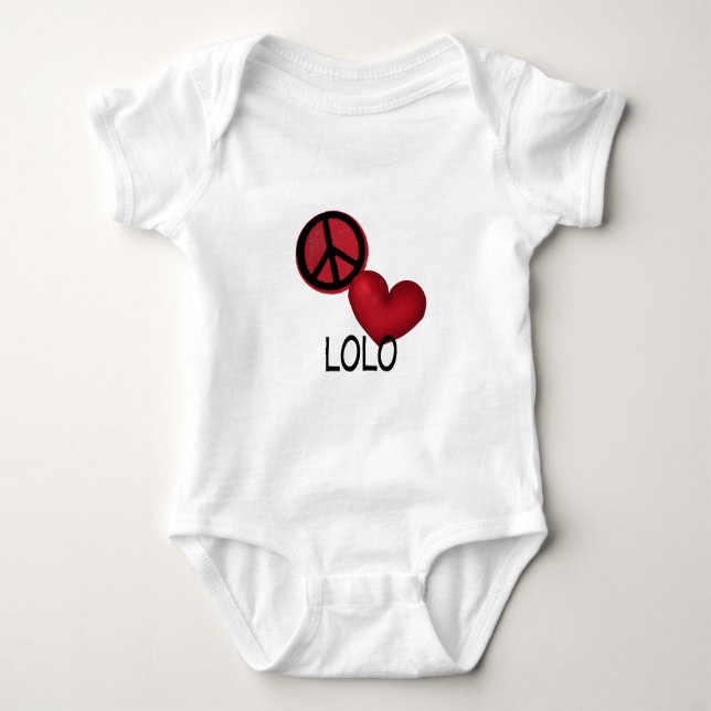 Peace Love Lolo Baby Bodysuit (Front)