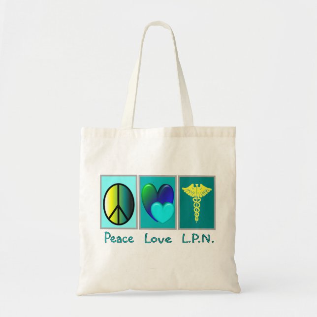 Peace Love LPN Tote Bag (Front)