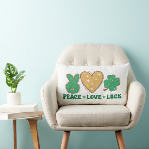 Peace Love Luck Throw Pillow – Cozy & Stylish