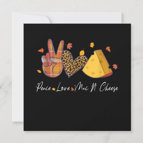 Peace Love Mac N Cheese Halloween Thanksgiving Invitation