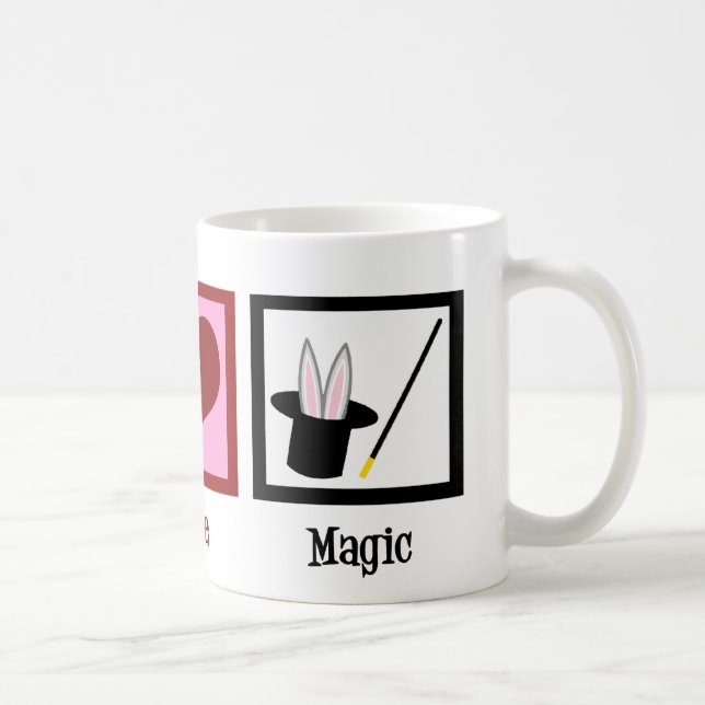 Peace Love Magic Cute Magician Coffee Mug (Right)