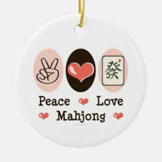 Peace Love Mahjong Ornament