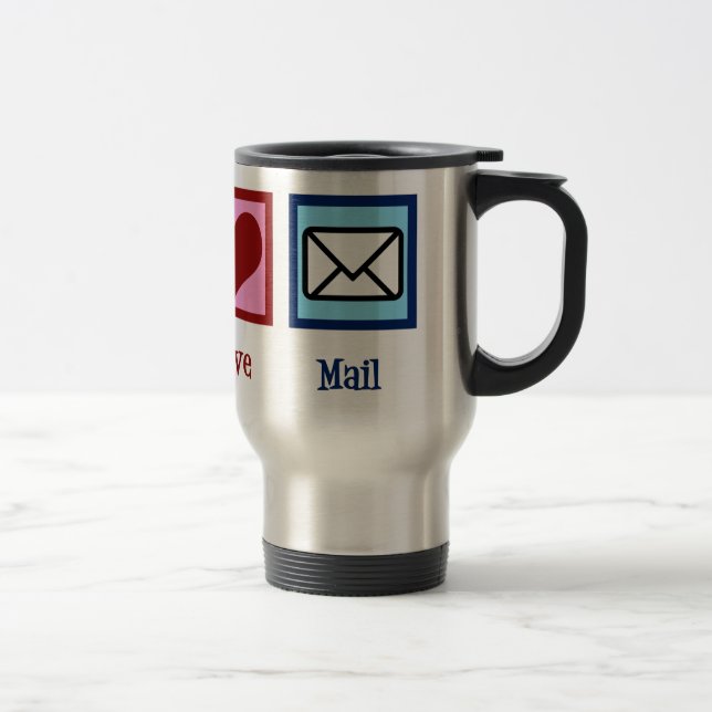 Peace Love Mail Post Office Travel Mug (Right)