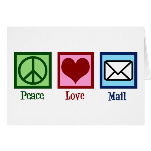 Peace Love Mail Post Office Worker Holiday Card