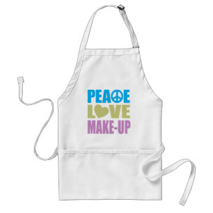 Peace Love Make-Up Adult Apron