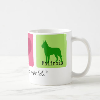 Peace Love Malinois Coffee Mug