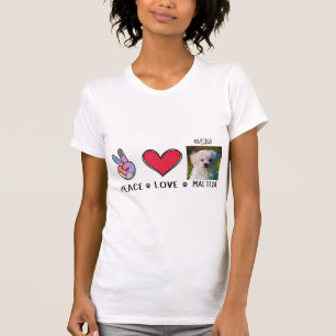 Peace Love Maltese Dog Lovers T-Shirt