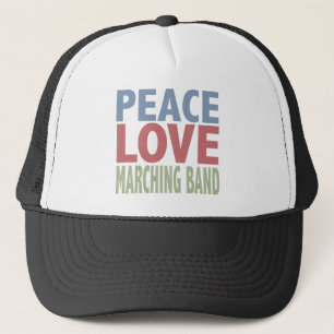 Peace Love Marching Band Trucker Hat