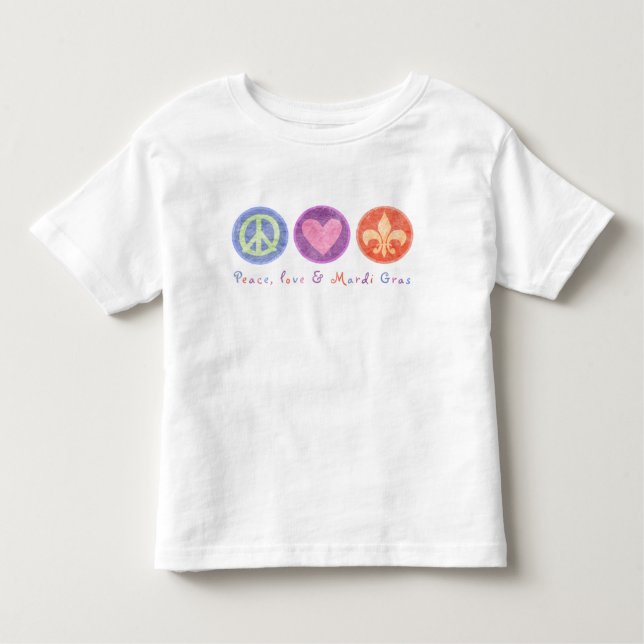 Peace Love & Mardi Gras Toddler T-shirt (Front)