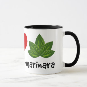 Peace Love Marinara Basil Leaves Cluster Mug