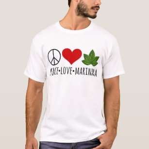 Peace Love Marinara Basil Leaves Cluster T-Shirt
