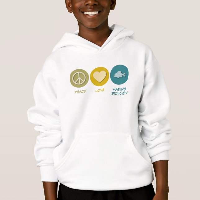 Peace Love Marine Biology Hoodie (Front)