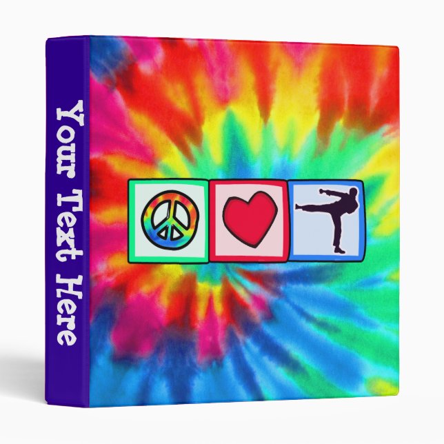 Peace, Love, Martial Arts 3 Ring Binder (Front/Spine)
