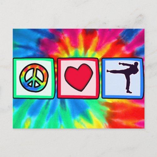 Peace Love Martial Arts Postcard