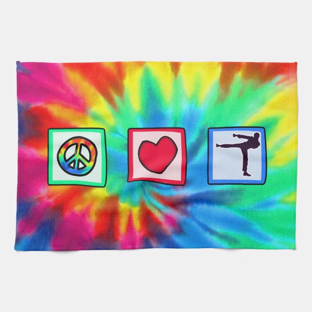 Peace, Love, Martial Arts Towel (Horizontal)