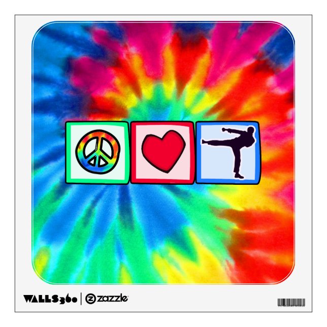 Peace, Love, Martial Arts Wall Decal (Front)