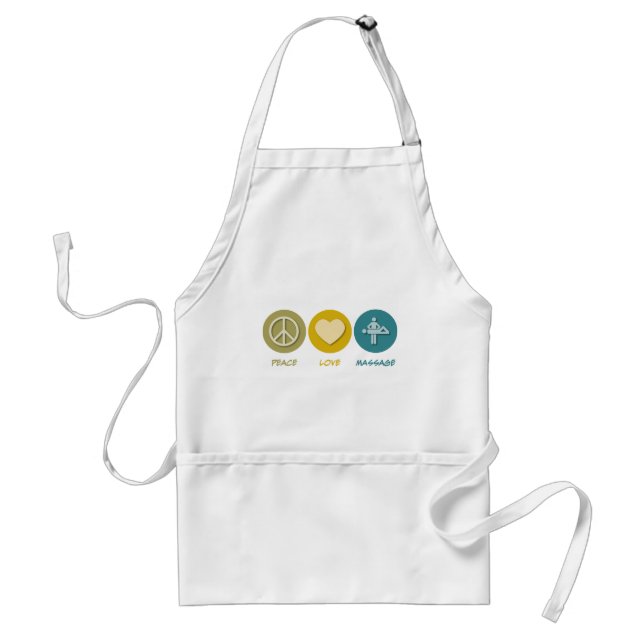 Peace Love Massage Adult Apron (Front)