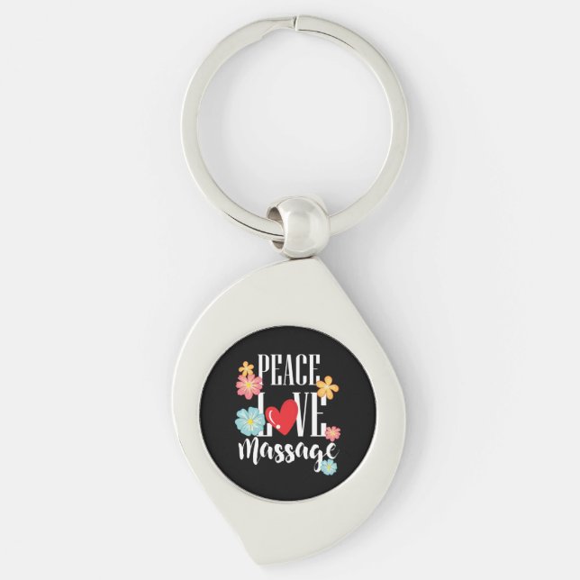 Peace Love Massage Keychain (Front)