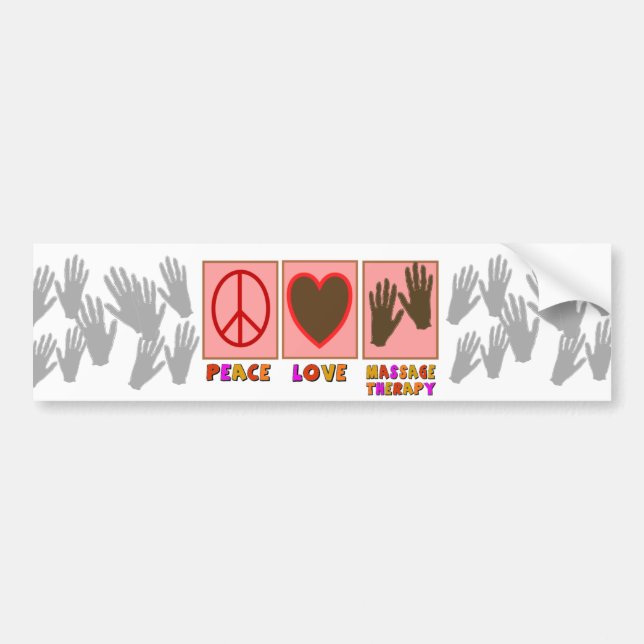 Peace, Love, Massage Therapy Bumper Sticker (Front)