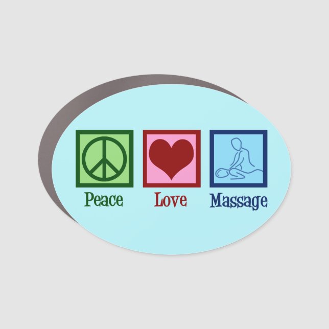 Peace Love Massage Therapy Car Magnet (Front)