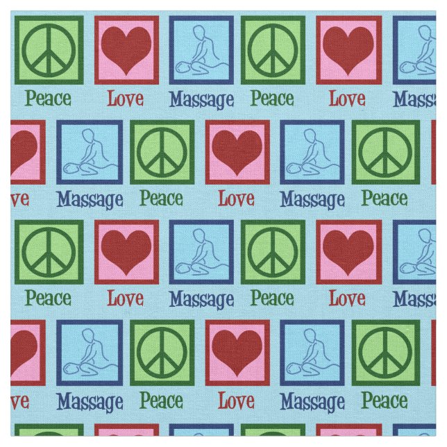 Peace Love Massage Therapy Fabric (Close Up)