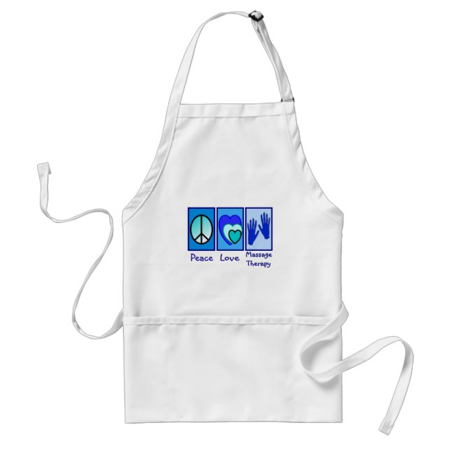 Peace, Love, Massage Therapy Gifts Adult Apron (Front)