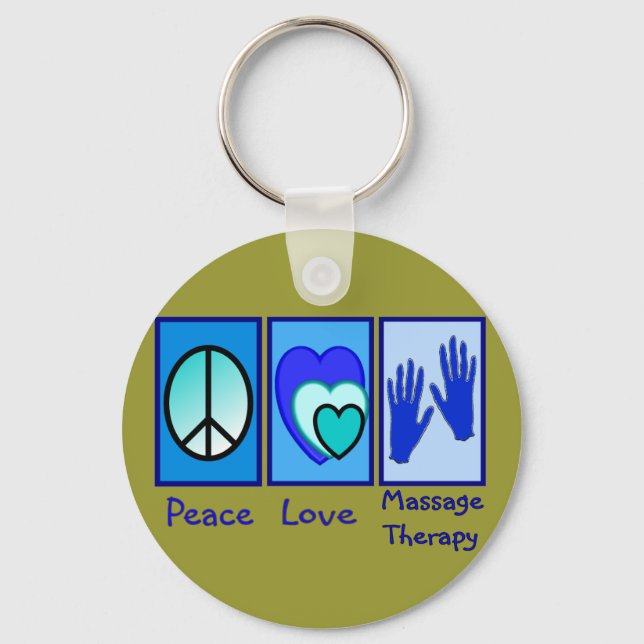 Peace, Love, Massage Therapy Gifts Keychain (Front)