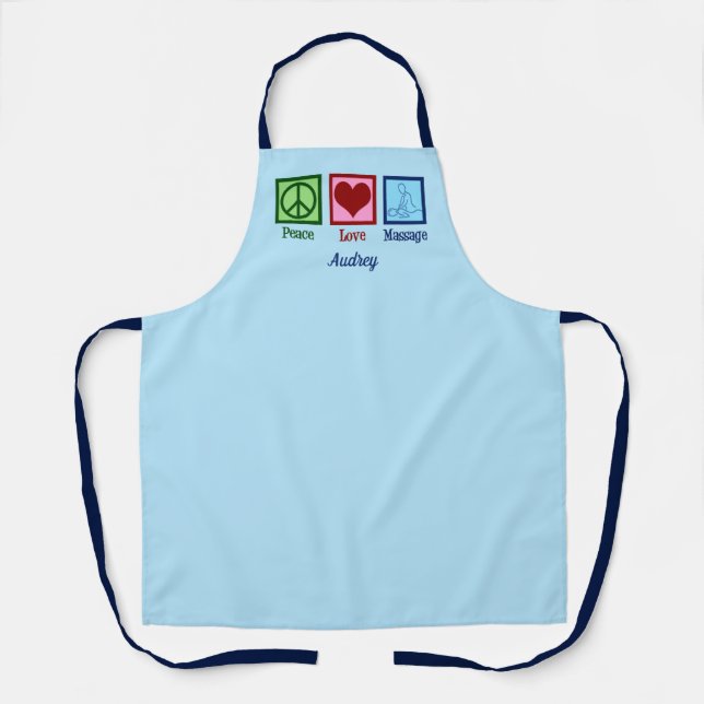 Peace Love Massage Therapy Monogram Masseuse Apron (Front)