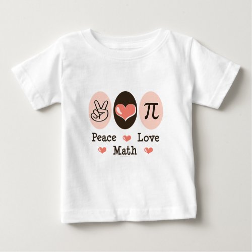 Peace Love Math Baby T_shirt