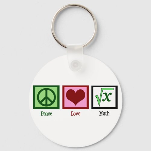Peace Love Math Keychain