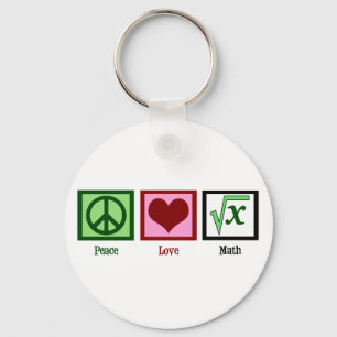 Peace Love Math Keychain