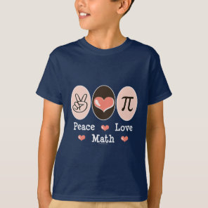 Peace Love Math Kids T-shirt