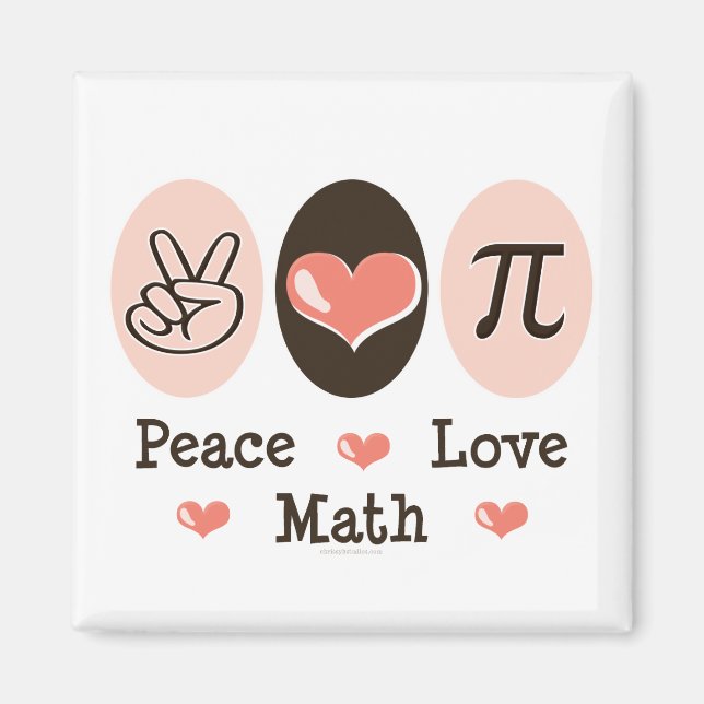 Peace Love Math Magnet (Front)