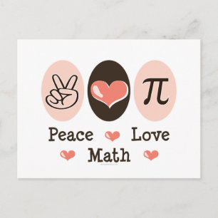 Peace Love Math Postcard