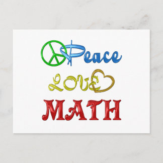 PEACE LOVE MATH POSTCARD